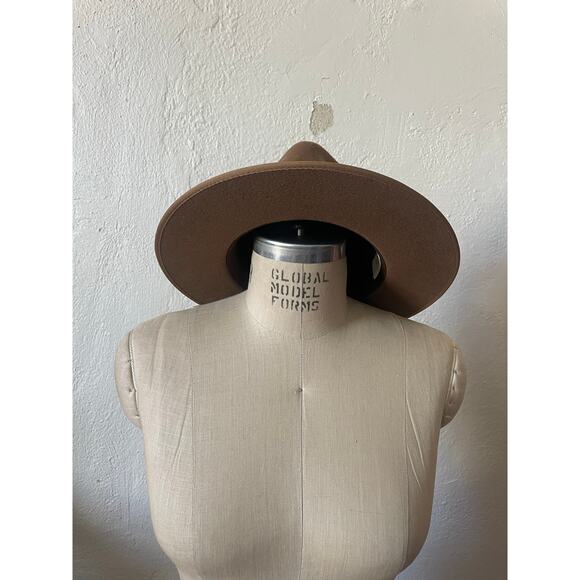 NWT Will + Bear Calloway Widebrim Fedora Wool Felt Hat in Tan Size Medium - Picture 9 of 10
